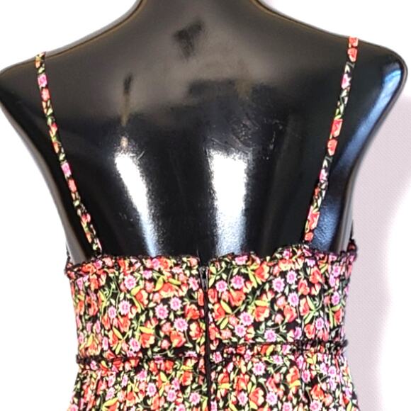 B Darlin Black Floral size 5/6 Junior, Spaghetti Strap Mini Dress ~ Brand New - Picture 4 of 6